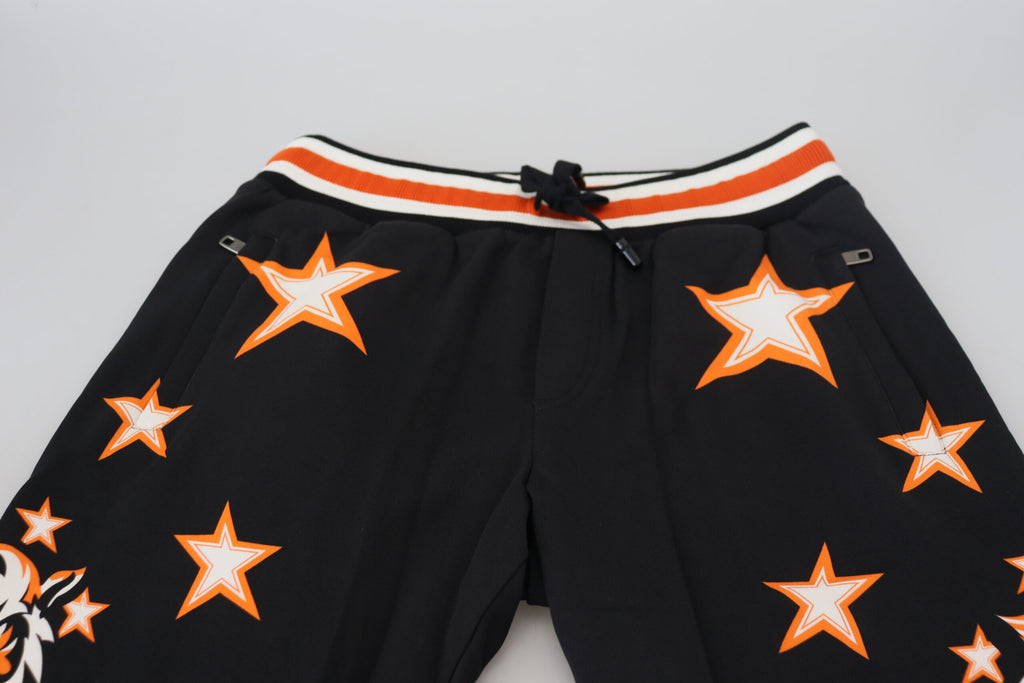 Dolce & Gabbana Schwarz Orange Star Hose Sporthose