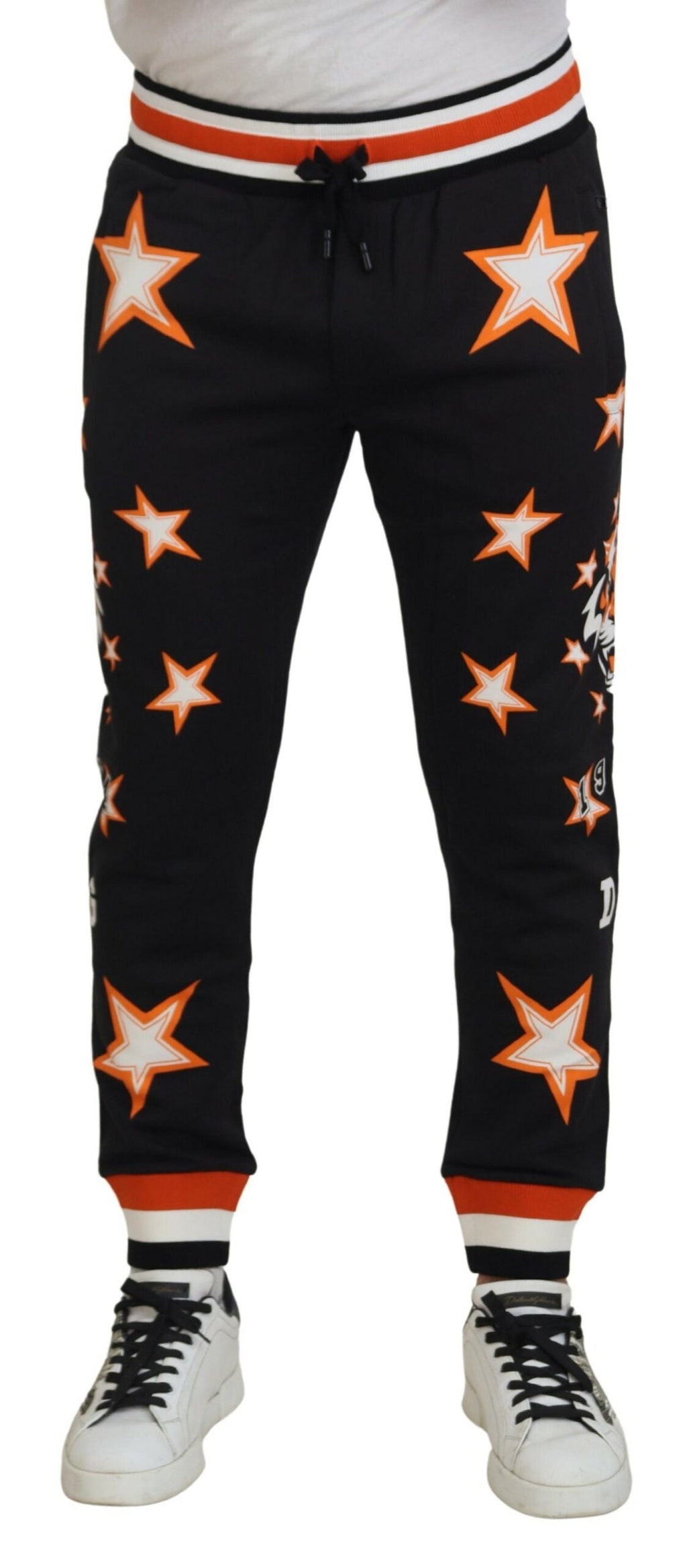 Dolce & Gabbana Schwarz Orange Star Hose Sporthose