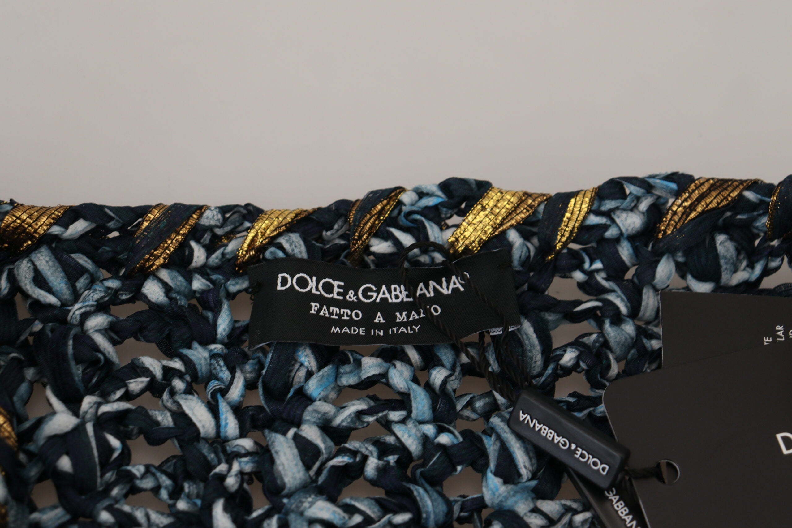 Dolce & Gabbana Blaue Knopf-Strickjacke Fatto A Mano Pullover