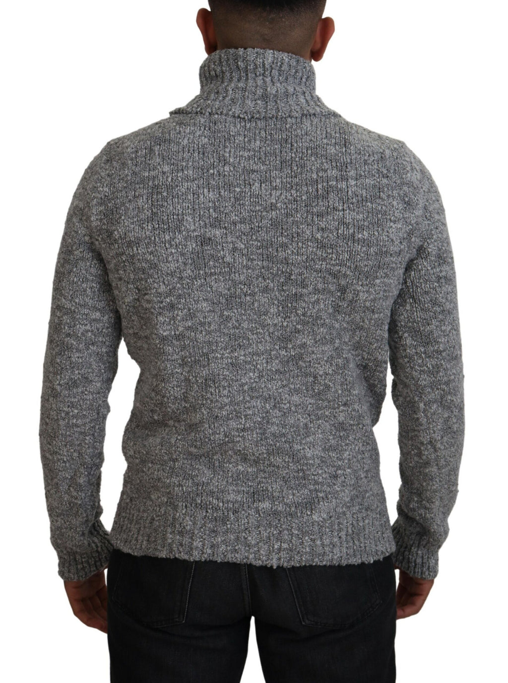 Dolce & Gabbana Grauer Wollstrick-Rollkragenpullover