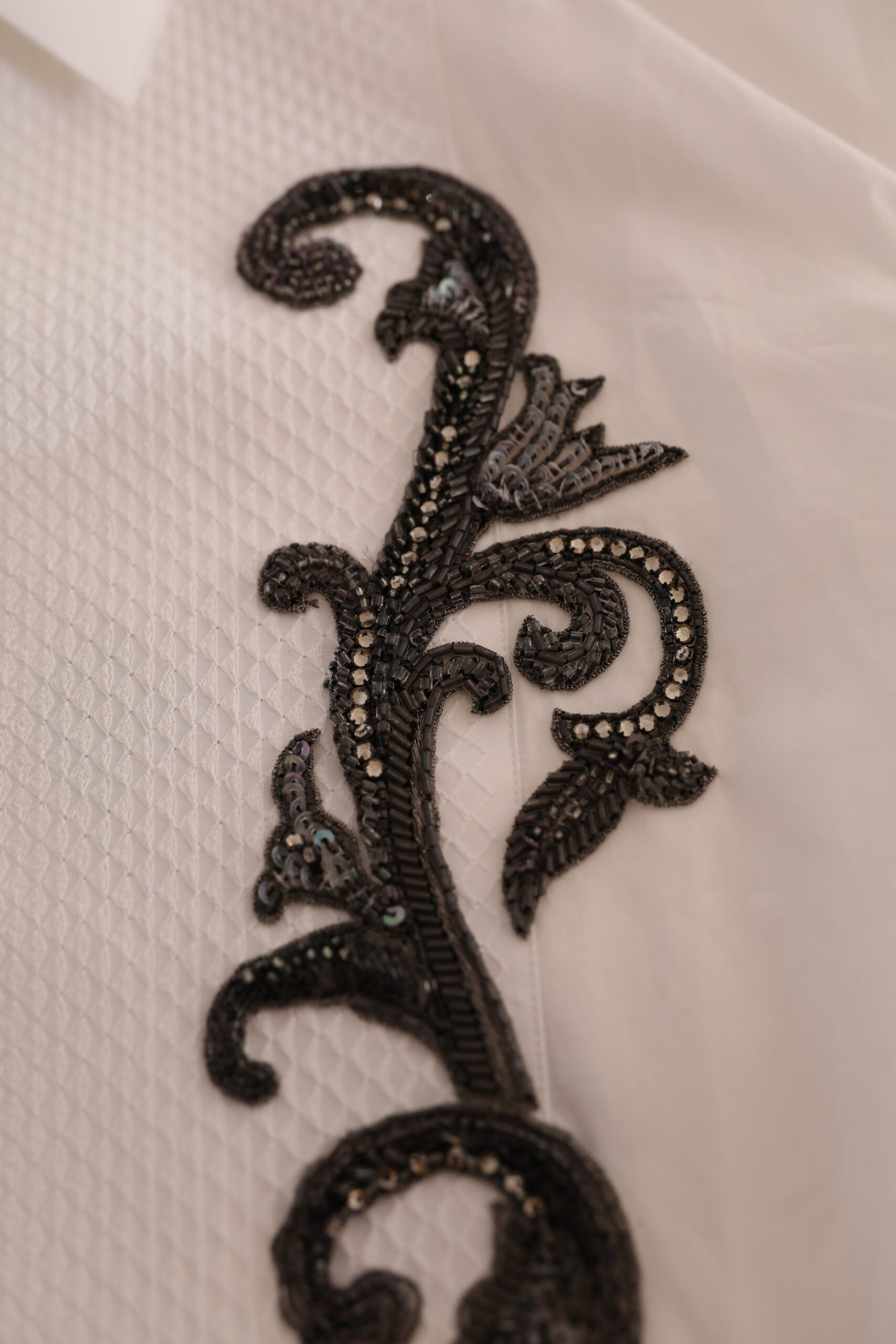 Dolce & Gabbana Weißes Smokinghemd Slim Fit Barock