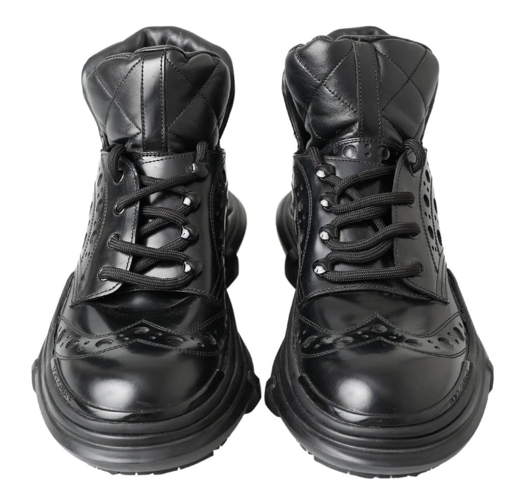Dolce & Gabbana Schwarze Lederstiefel für die Freizeit