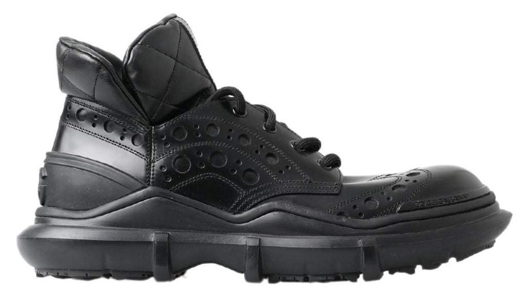 Dolce & Gabbana Schwarze Lederstiefel für die Freizeit