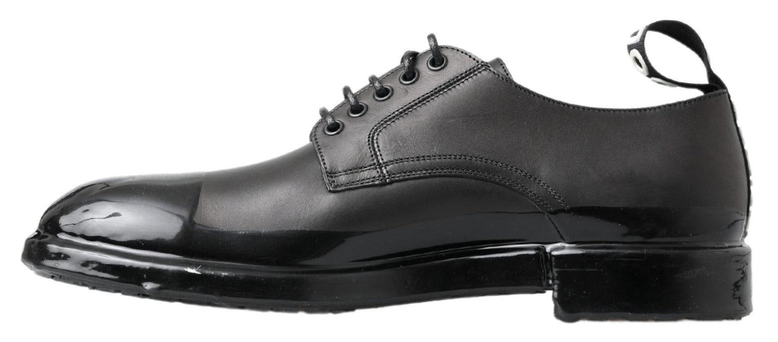 Dolce & Gabbana Schwarze Leder Derby-Schuhe