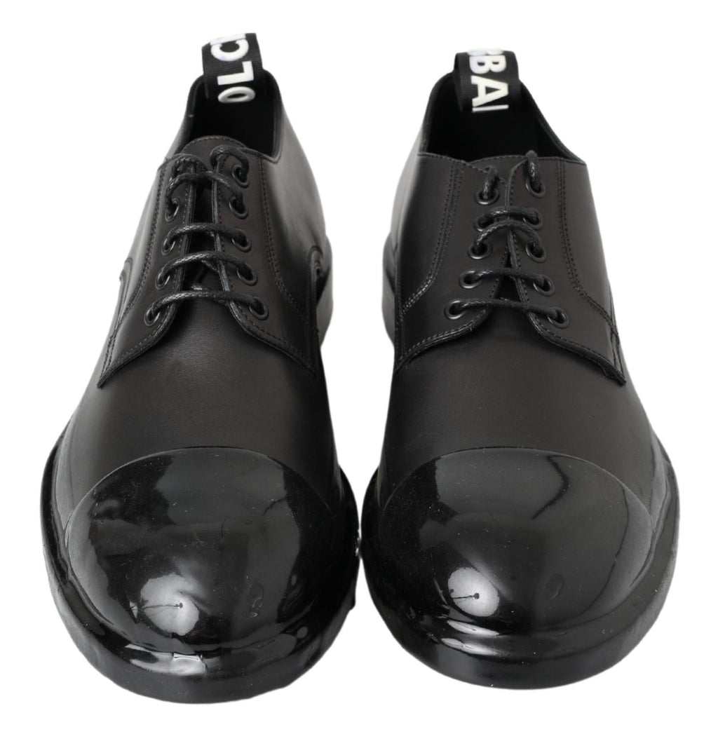 Dolce & Gabbana Schwarze Leder Derby-Schuhe