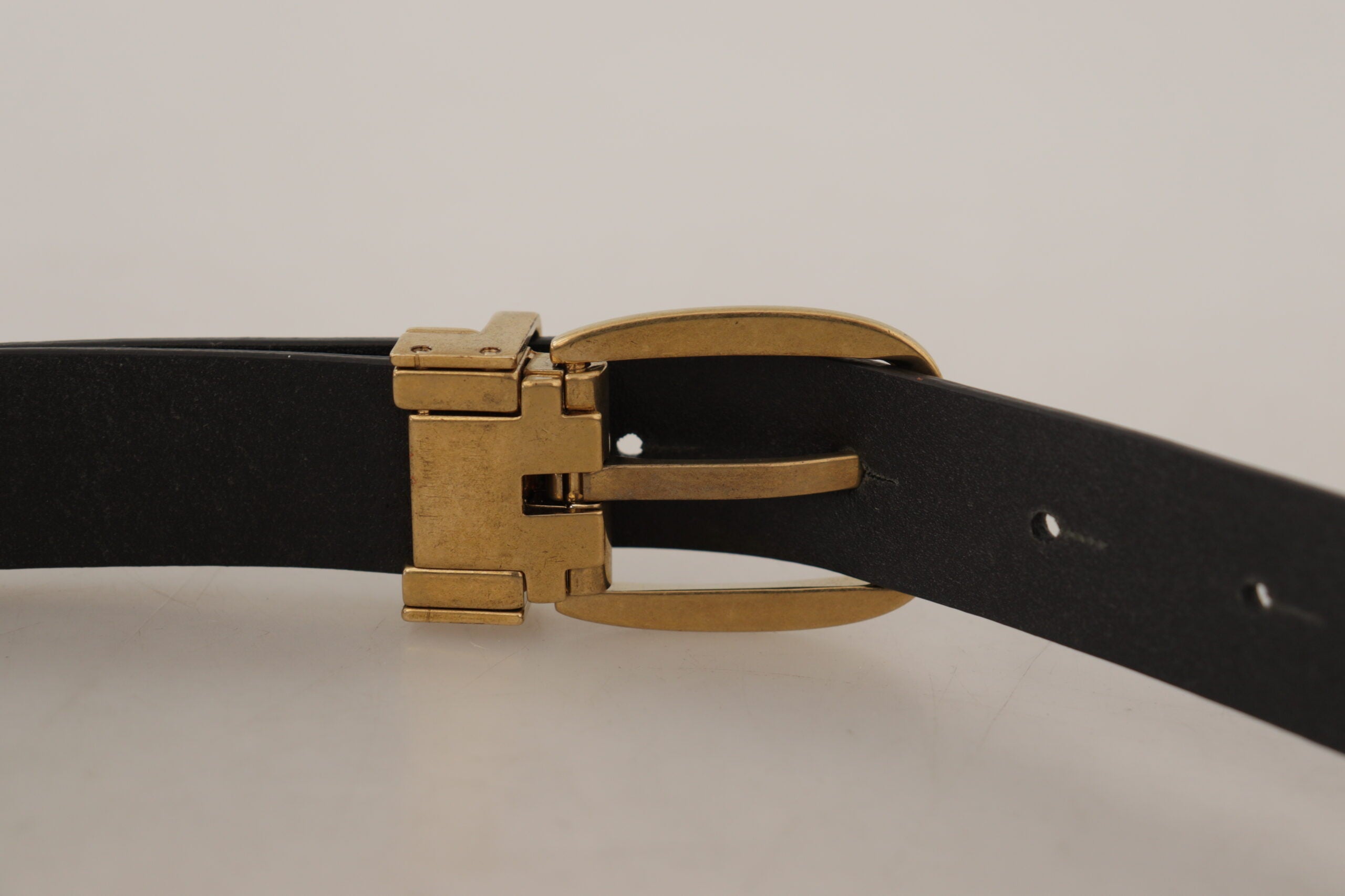 Dolce & Gabbana Brauner Ledergürtel mit Metallschnalle im Vintage-Stil