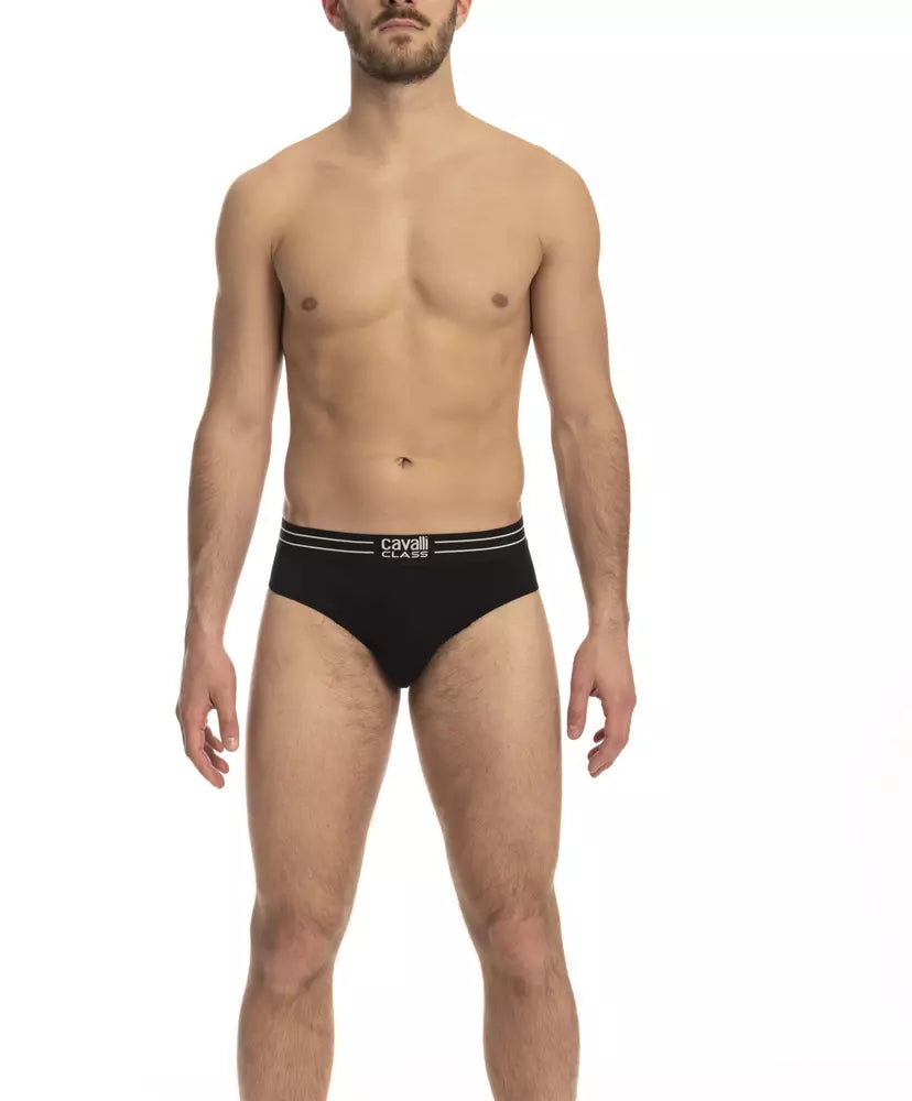 Cavalli Class Schwarze Baumwolle Herrenunterwäsche Boxershorts Tri-Pack