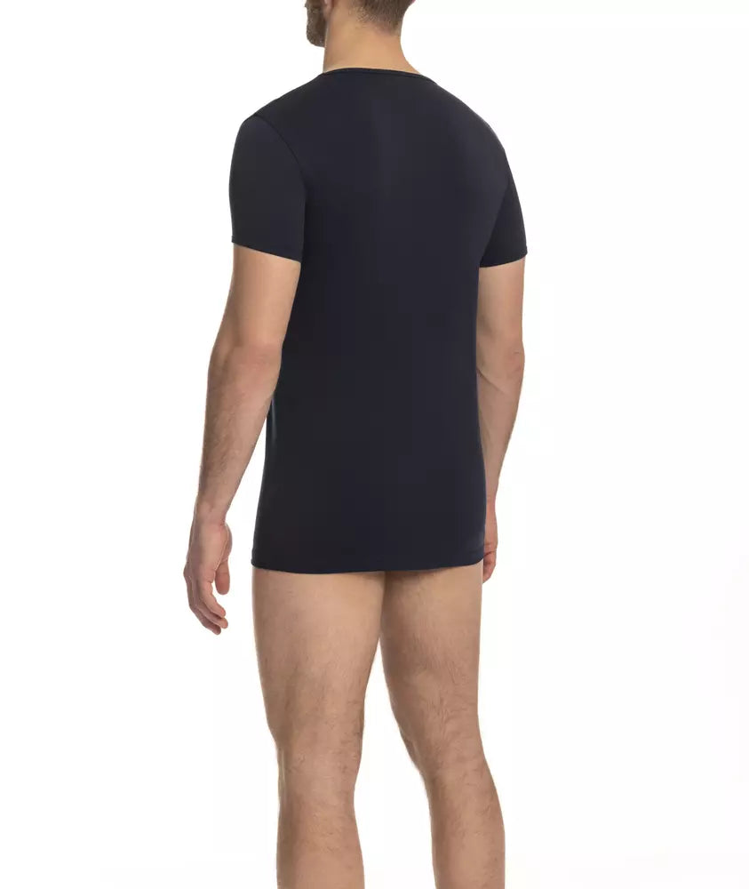 Cavalli Class Blau Baumwolle Männer T-Shirt