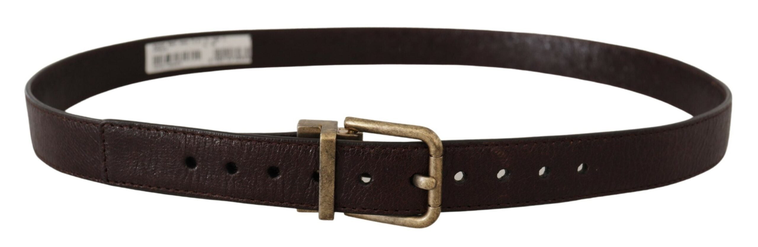 Dolce & Gabbana Brauner Kalbsleder Vintage Logo Metallschnalle Gürtel