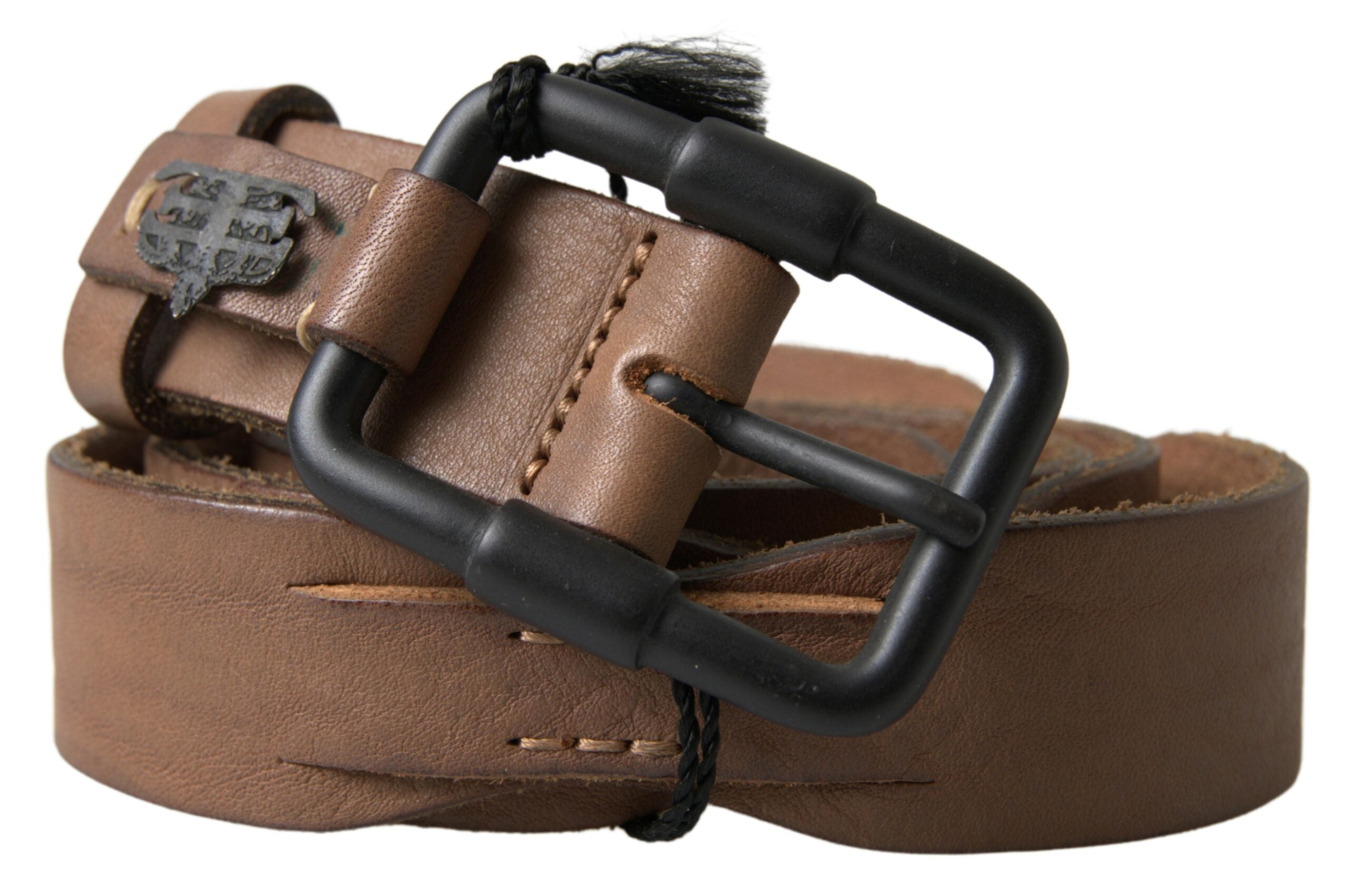 Ermanno Scervino Braunes Leder Metallschnalle Taille Männer Gürtel