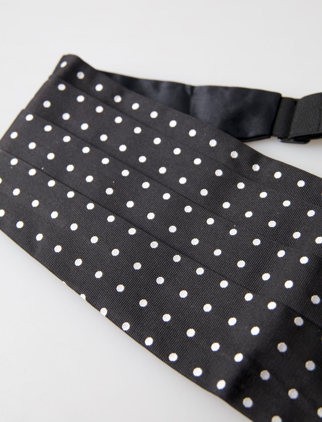 Dolce & Gabbana Schwarzer Seiden Polka Taille Smoking Gürtel Kummerbund