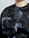 Dolce & Gabbana Rundhals-Sweatshirt mit schwarzem Camouflage-Muster