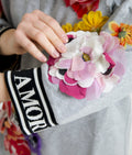 Dolce & Gabbana Grauer DG Amore Queen Floral Pullover
