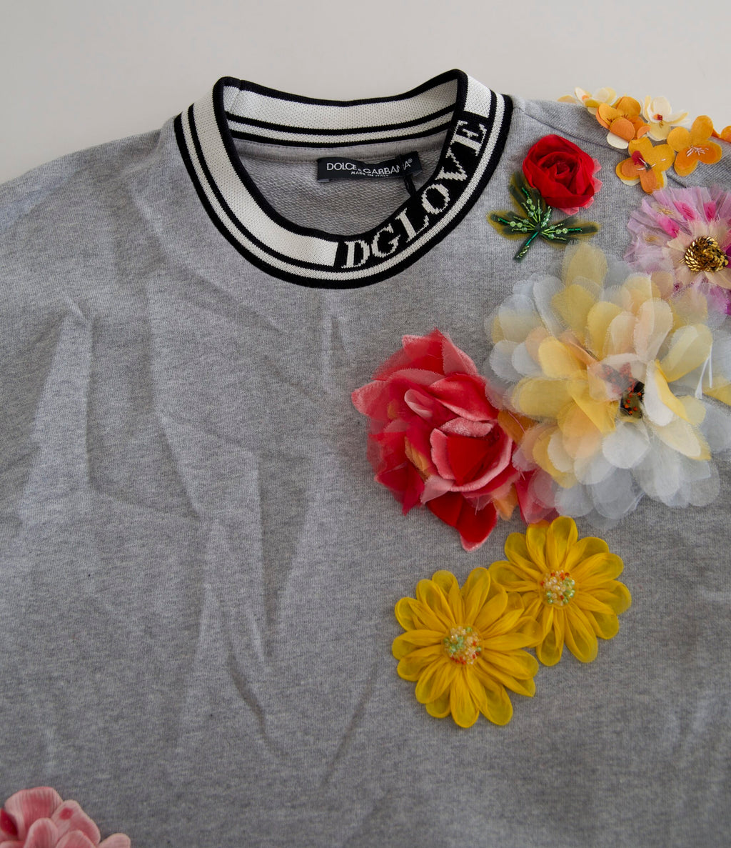 Dolce & Gabbana Grauer DG Amore Queen Floral Pullover