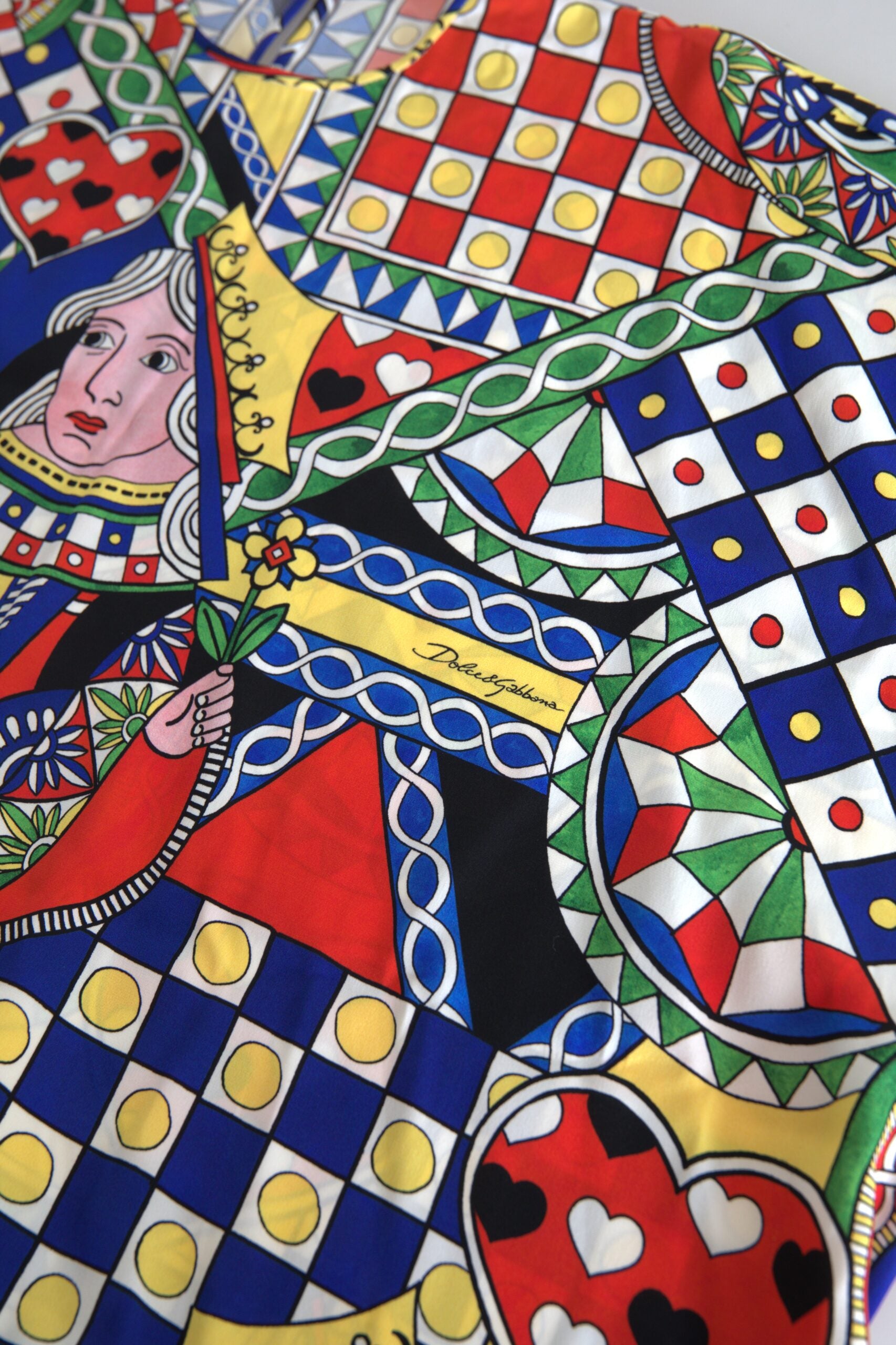 Dolce & Gabbana Bunt bedruckte Langarmbluse