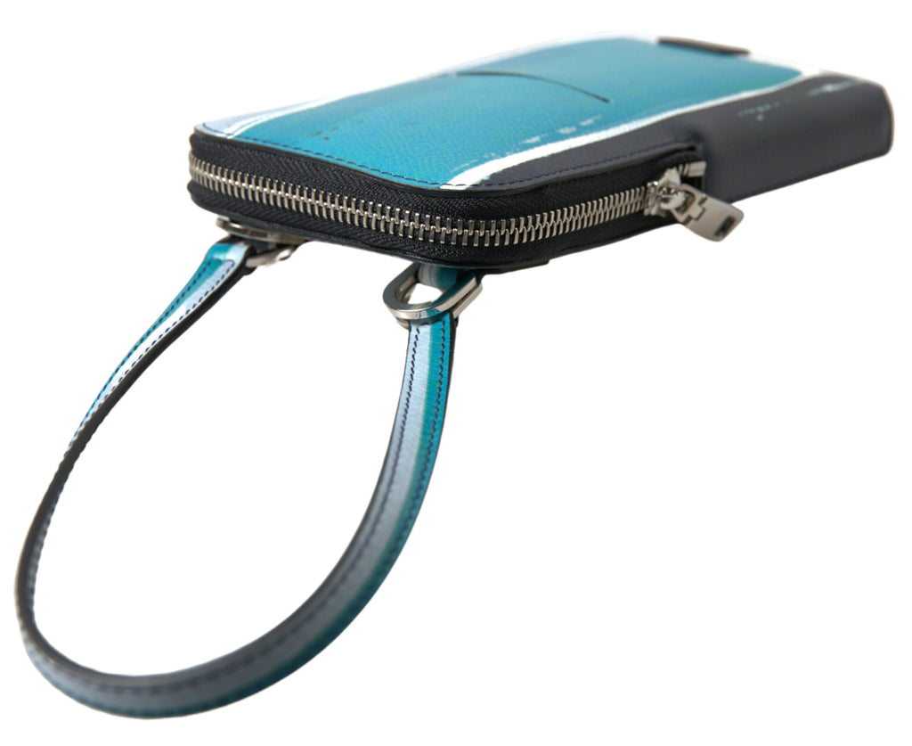 Dolce & Gabbana Blaue Lederhandtasche Umhängetasche Handy-Tasche Unisex