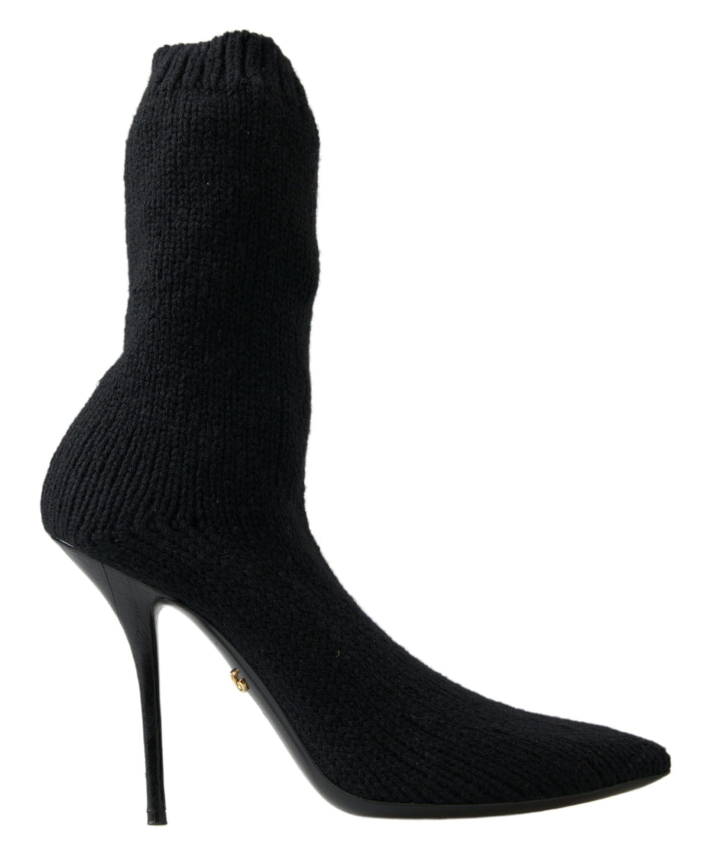 Dolce & Gabbana Schwarz Stiletto Heel Mid Calf Frauen Stiefel Schuhe
