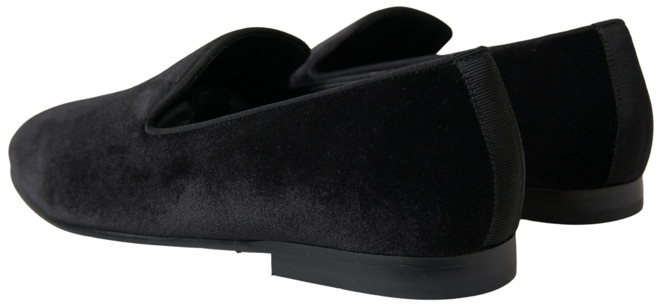 Dolce & Gabbana Schwarze Samt-Slipper Elegante Schuhe