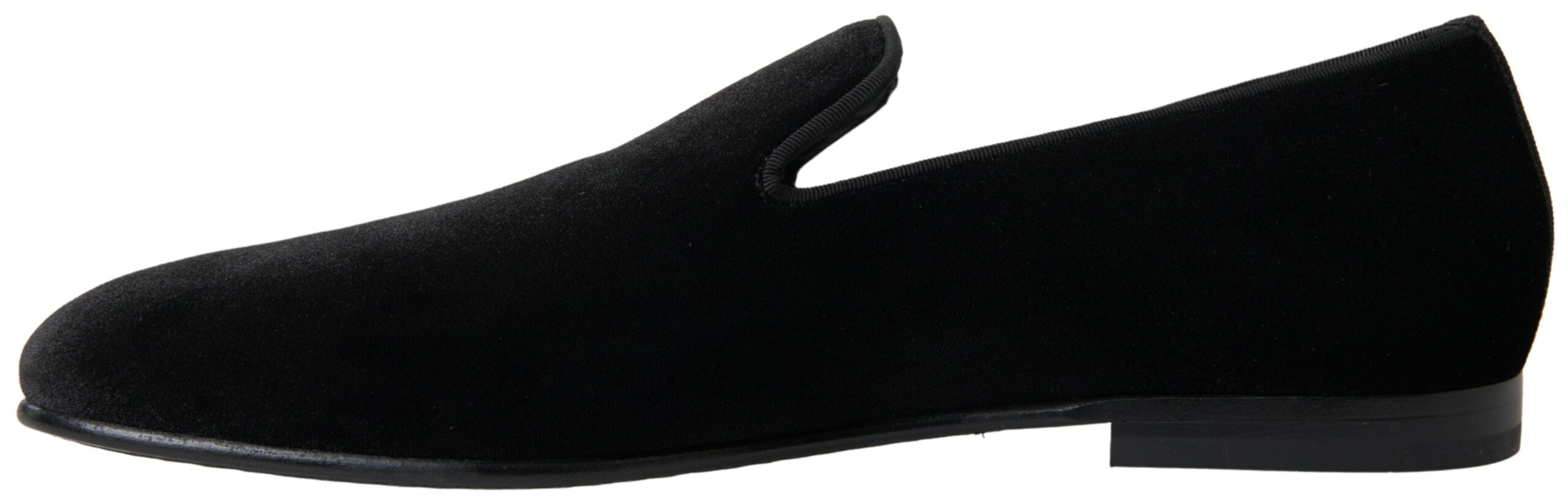 Dolce & Gabbana Schwarzer Samt Loafers Formelle Schuhe