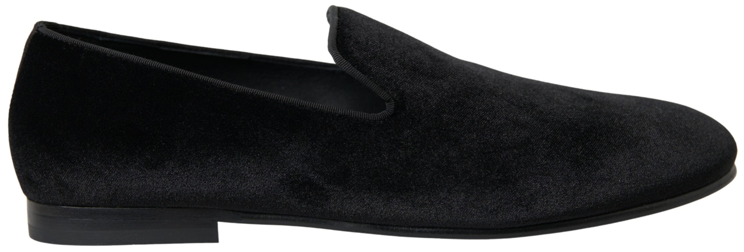 Dolce & Gabbana Schwarze Samt-Slipper Elegante Schuhe