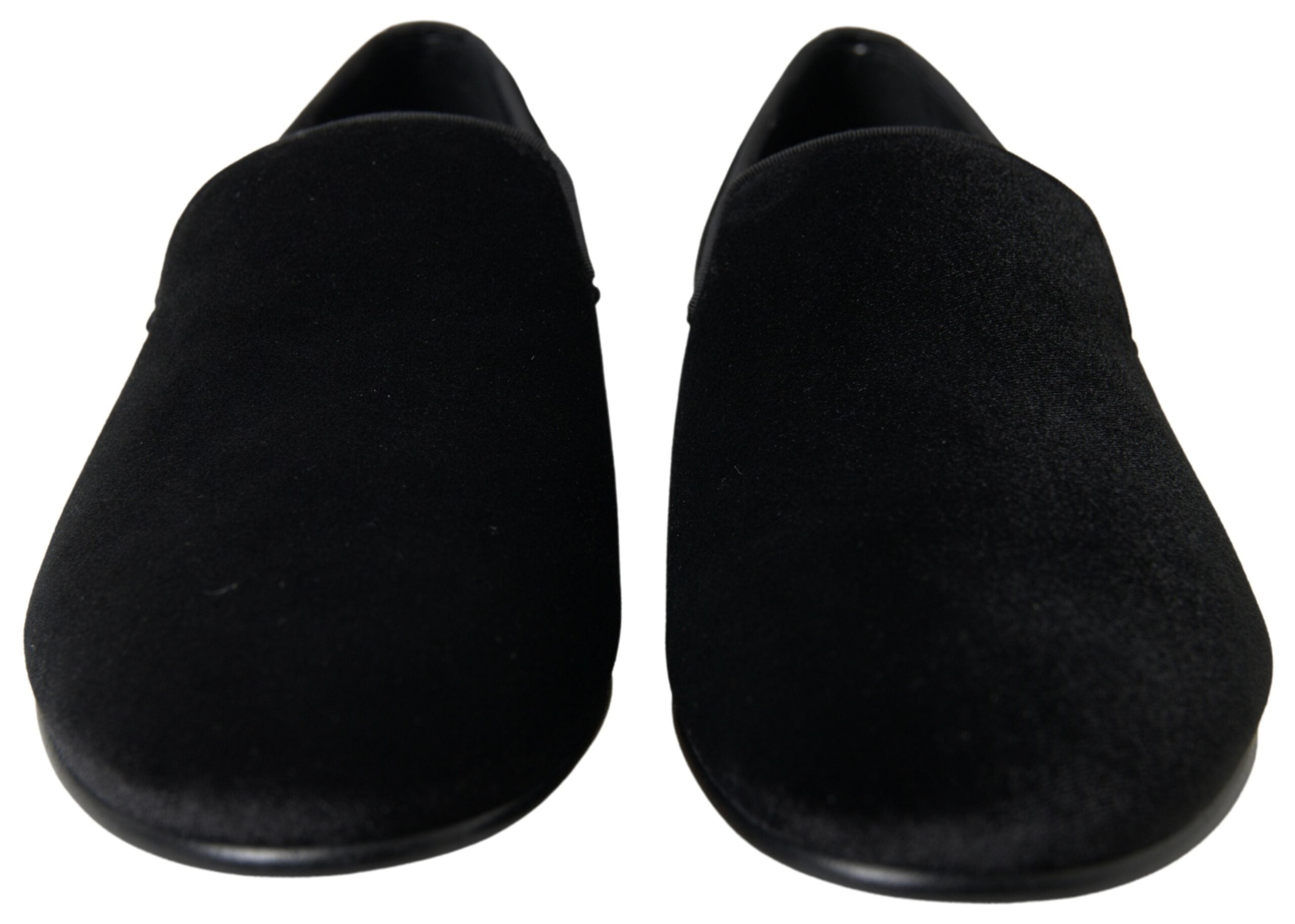 Dolce & Gabbana Schwarzer Samt Loafers Formelle Schuhe