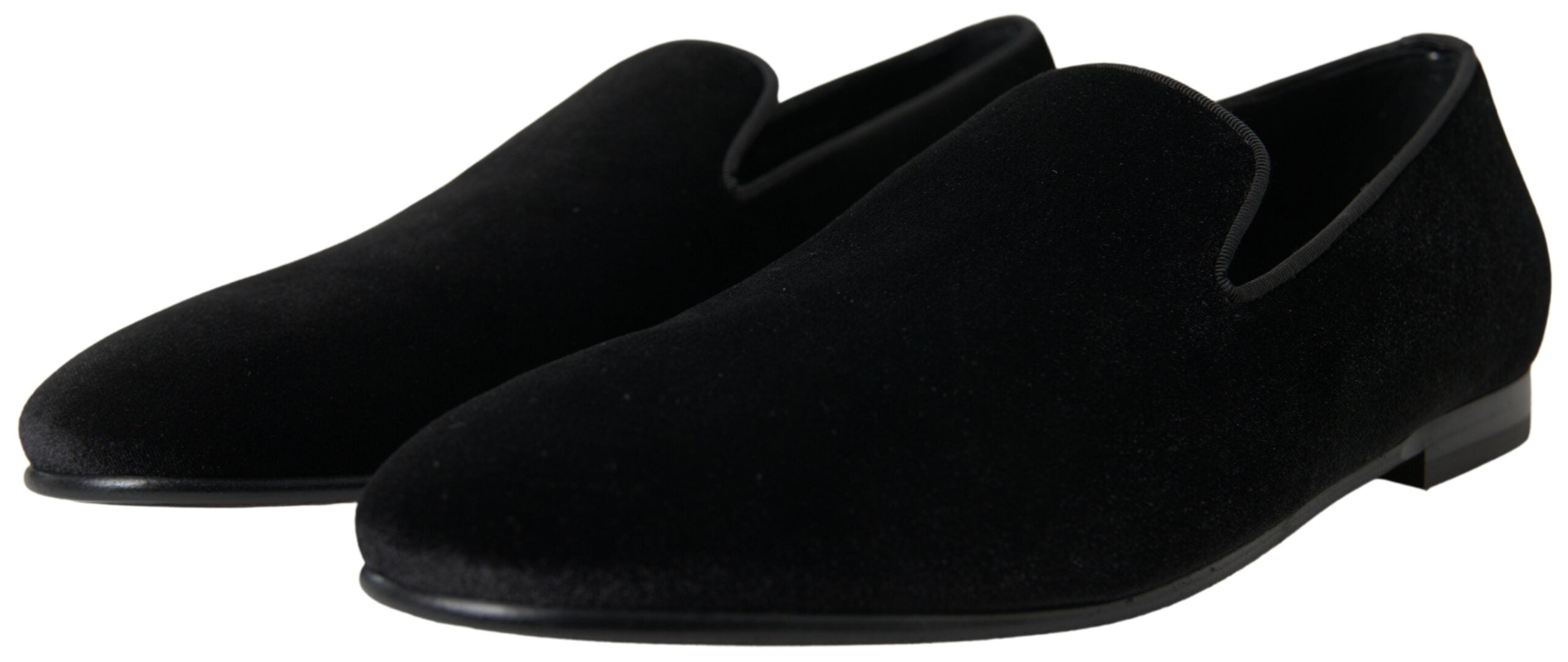 Dolce & Gabbana Schwarze Samt-Slipper Elegante Schuhe