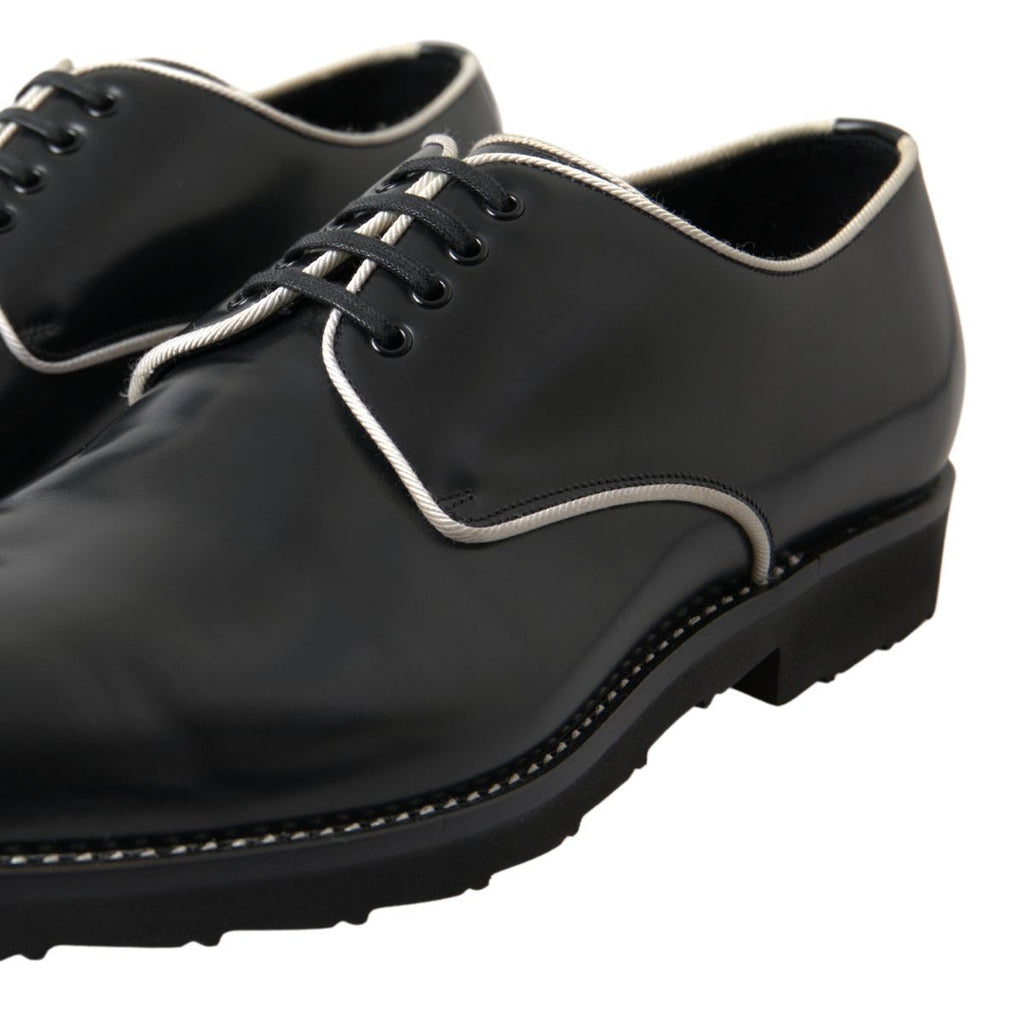 Dolce & Gabbana Schwarz Weiß Leder Formale Schuhe