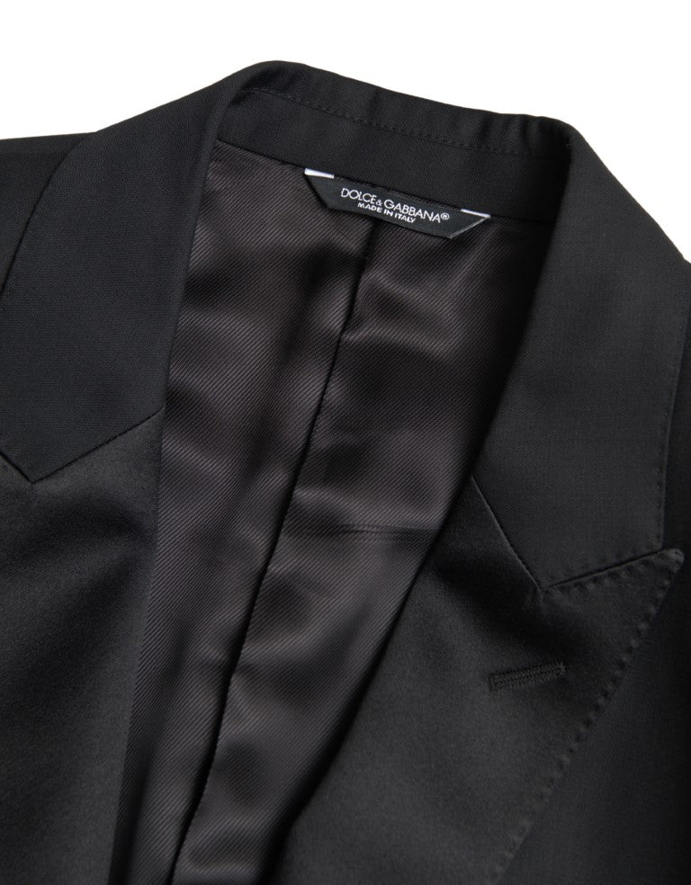 Dolce & Gabbana Schwarzer einreihiger MARTINI Blazer aus Wolle
