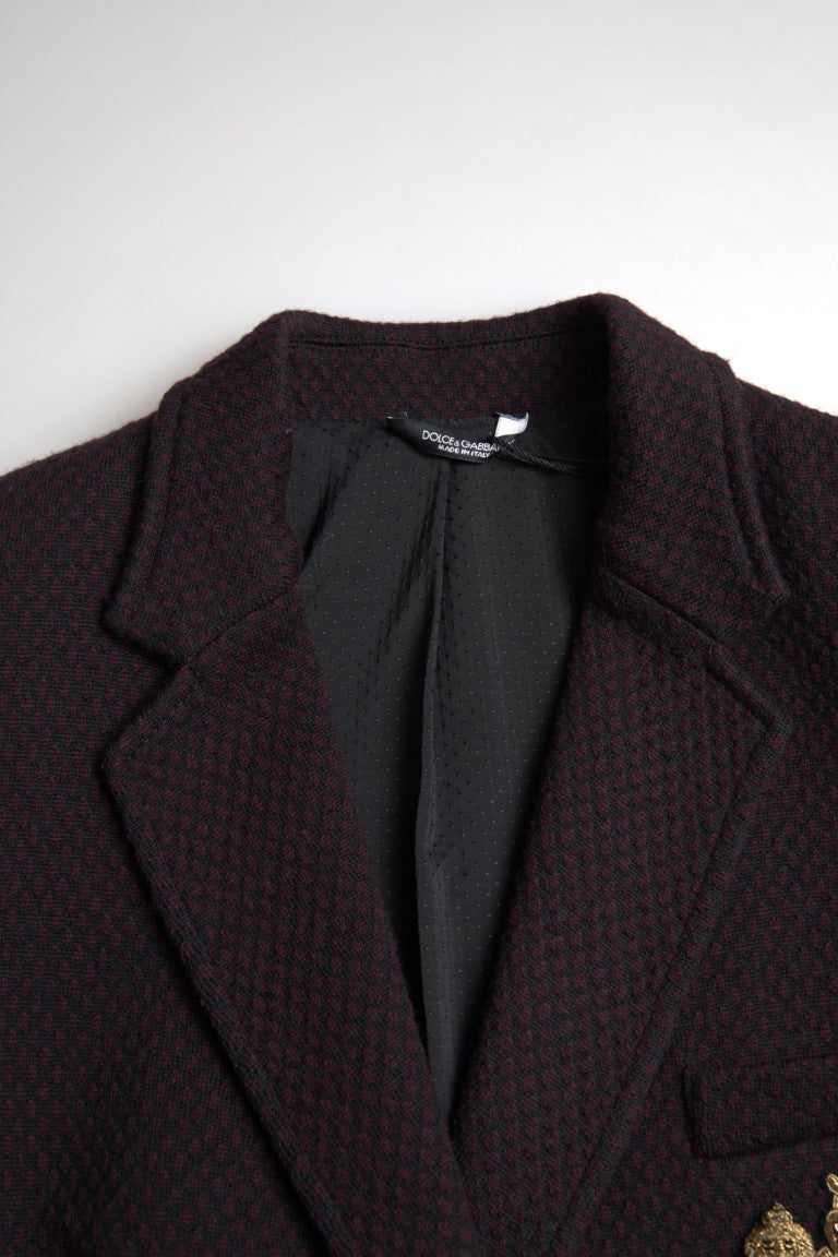 Dolce & Gabbana Lila Logo-Stickerei Zweireihiger Blazer