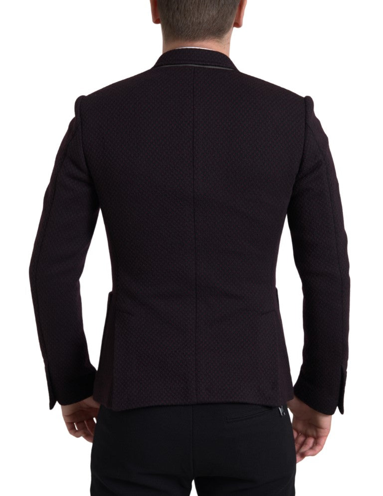 Dolce & Gabbana Lila Logo-Stickerei Zweireihiger Blazer