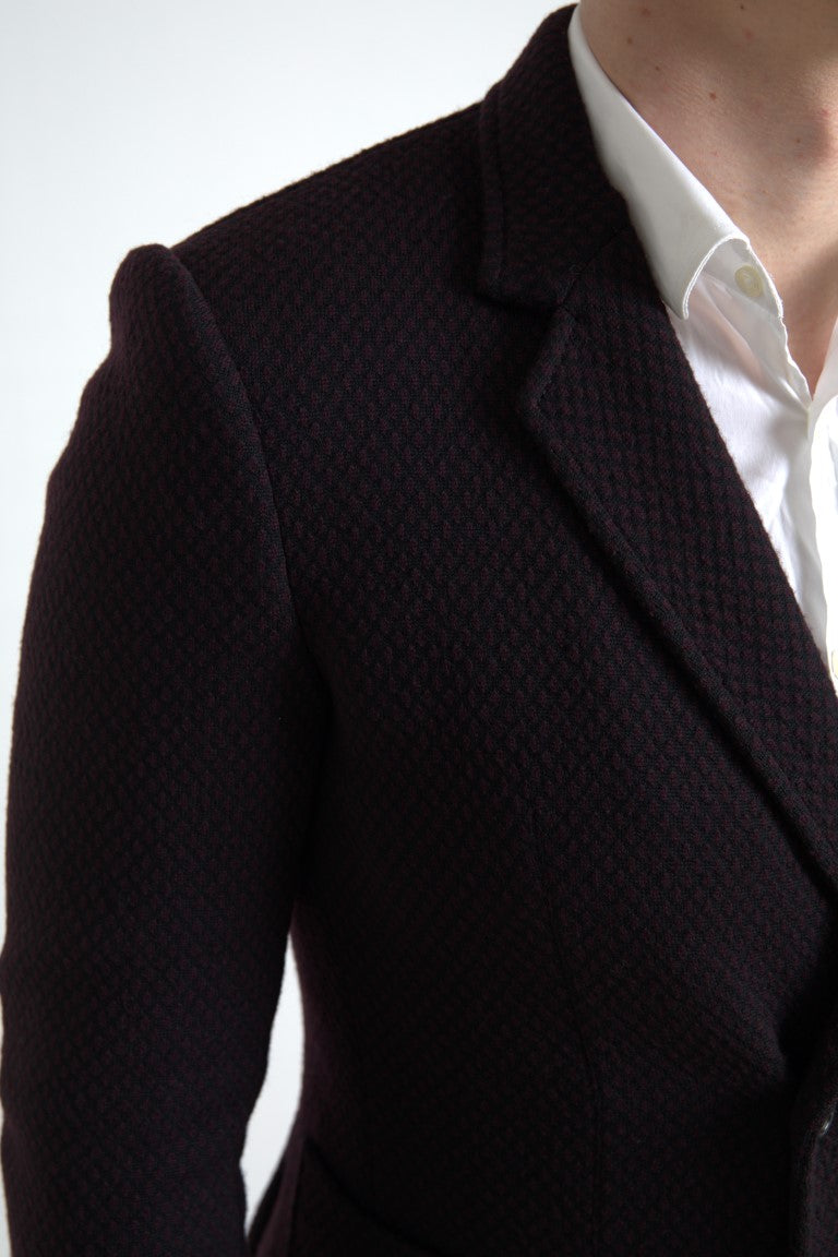 Dolce & Gabbana Lila Logo-Stickerei Zweireihiger Blazer