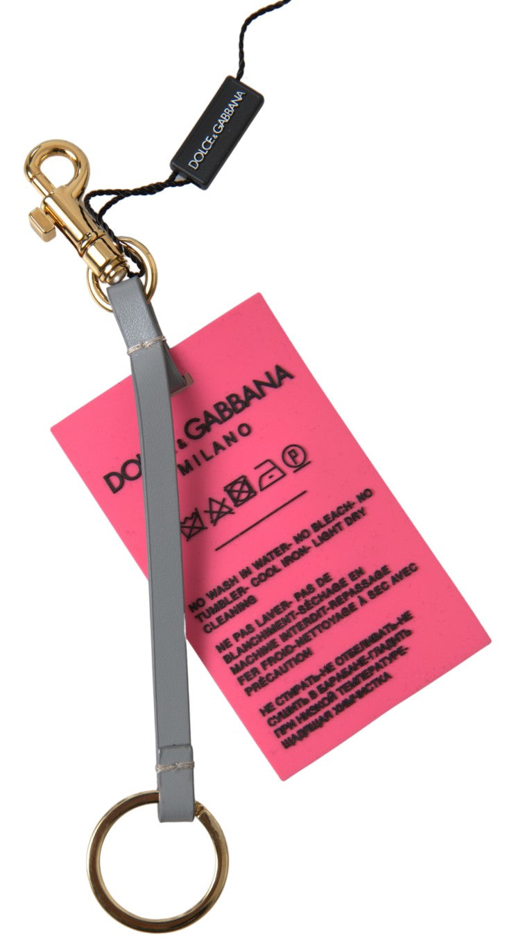 Dolce & Gabbana Rosa Silikon DG Logo Gold Messing Schlüsselanhänger Frauen Schlüsselbund