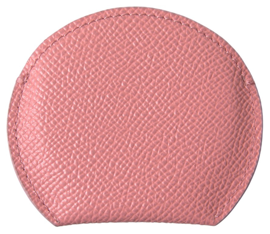 Dolce & Gabbana Runder Spiegelhalter aus rosa Kalbsleder