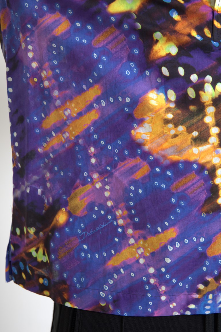 Dolce & Gabbana Luminaire Print Baumwoll-Polo-Top Herren-Shirt