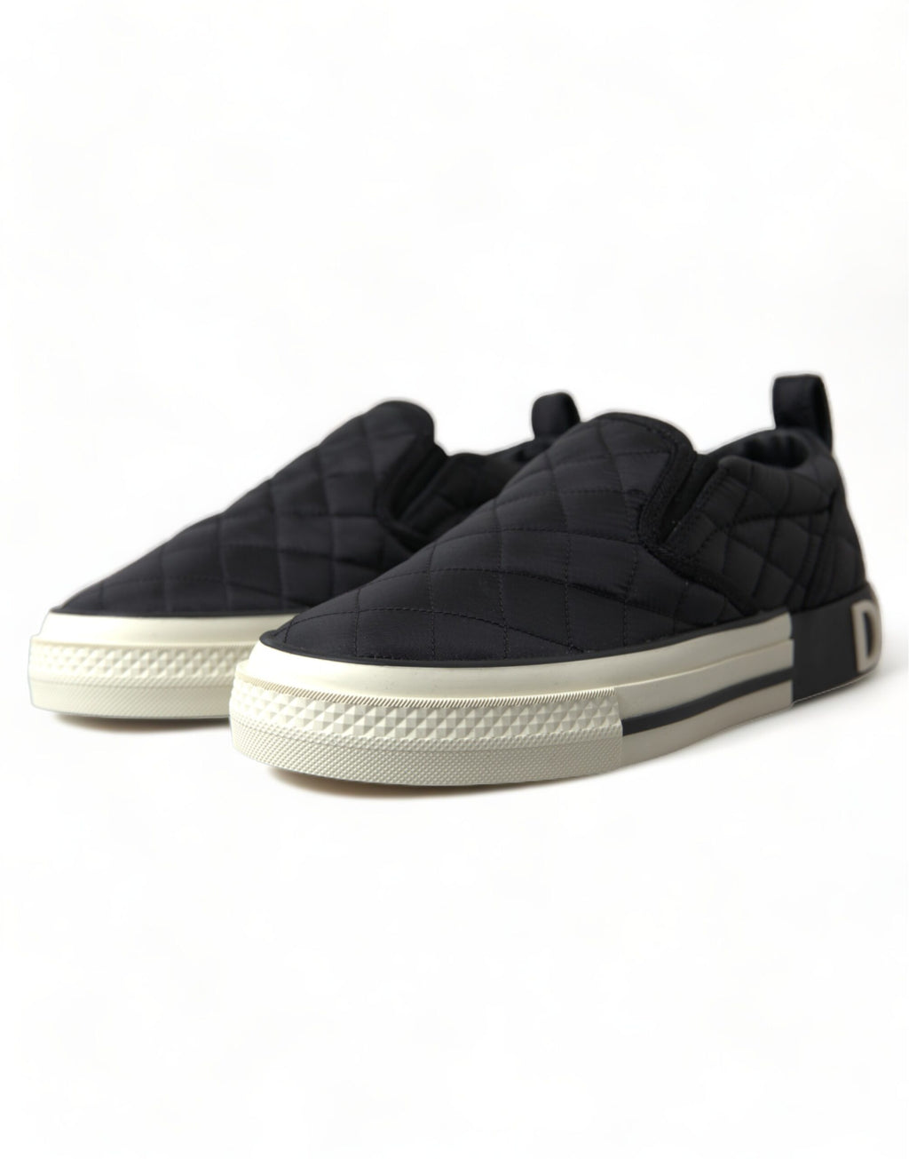 Dolce & Gabbana Schwarz gesteppt Slip On Low Top Sneakers Schuhe