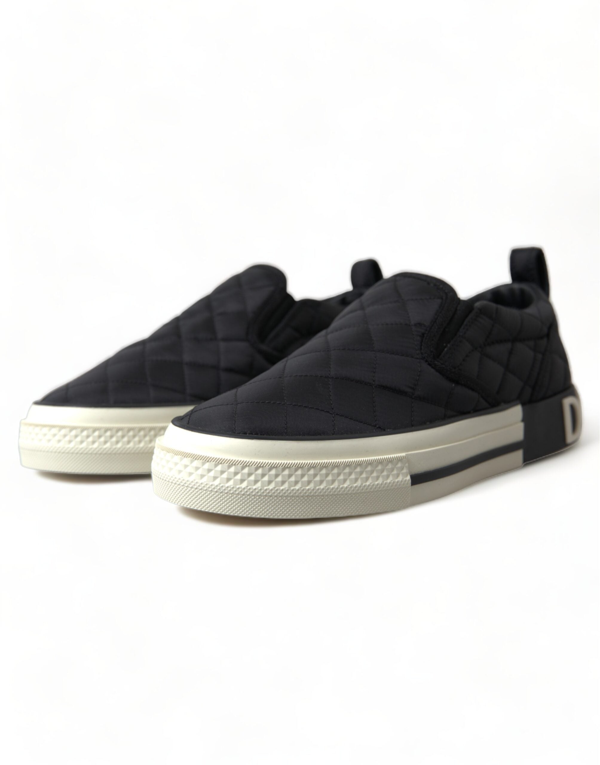 Dolce & Gabbana Schwarz gesteppt Slip On Low Top Sneakers Schuhe
