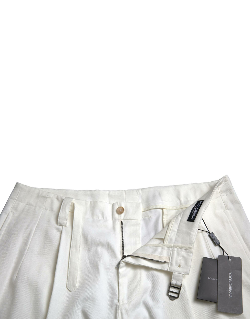 Dolce & Gabbana Weiße Baumwoll-Stretch Herren Bermuda Denim Shorts