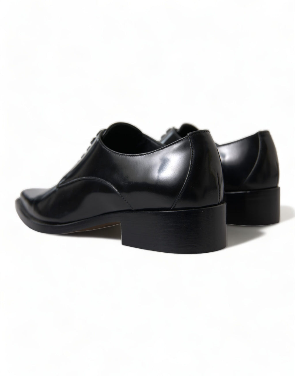 Dolce & Gabbana Schwarze Leder Schnürschuhe Formal Flats Schuhe