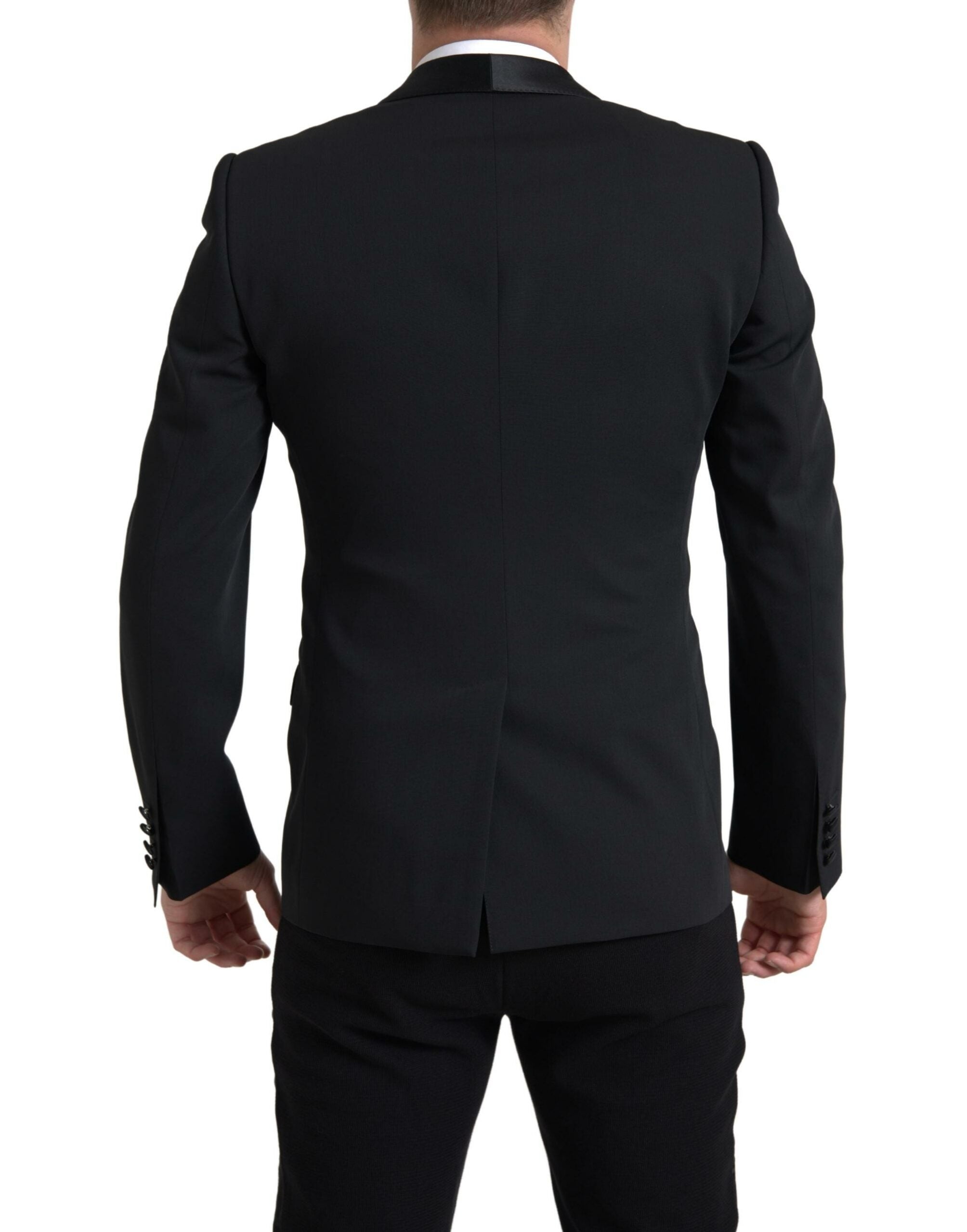 Dolce & Gabbana Schwarzer einreihiger MARTINI Blazer aus Wolle