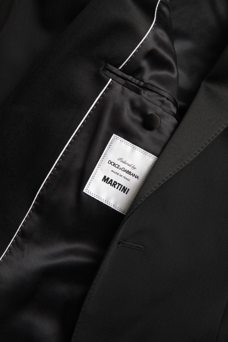 Dolce & Gabbana Schwarzer einreihiger MARTINI Blazer aus Wolle