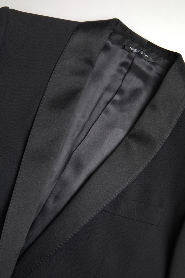 Dolce & Gabbana Schwarzer einreihiger MARTINI Blazer aus Wolle