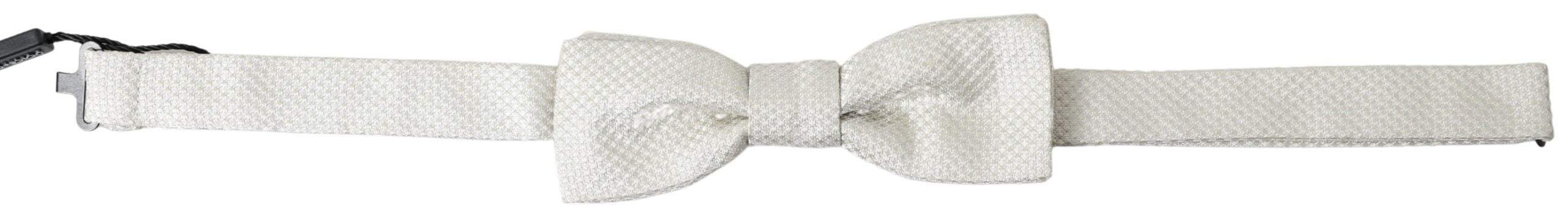 Dolce & Gabbana Elfenbeinfarbene Seide Verstellbare Hals Papillon Männer Fliege