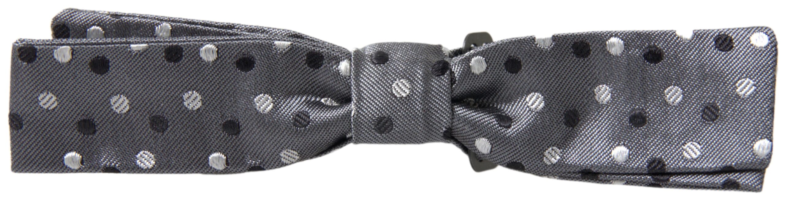 Dolce & Gabbana Graue Polka Dot Seide Verstellbare Männer Hals Papillon Fliege