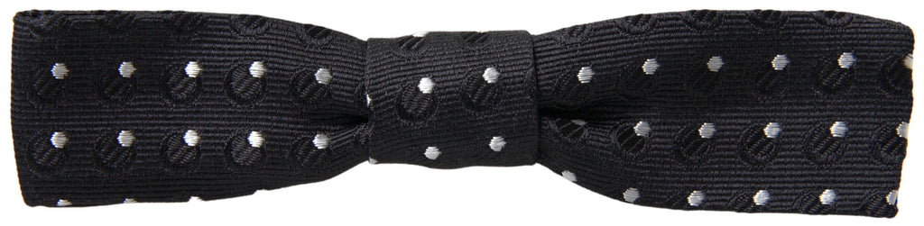 Dolce & Gabbana Schwarze Polka Dot Seide Verstellbare Männer Hals Papillon Fliege