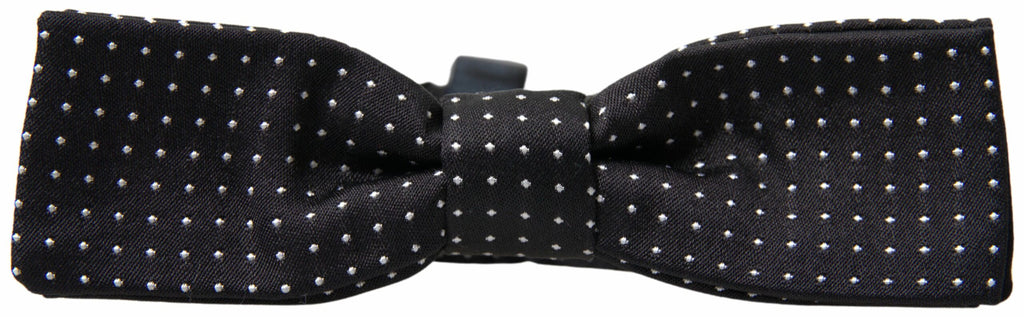 Dolce & Gabbana Schwarze Polka Dot Seide Verstellbare Männer Hals Papillon Fliege