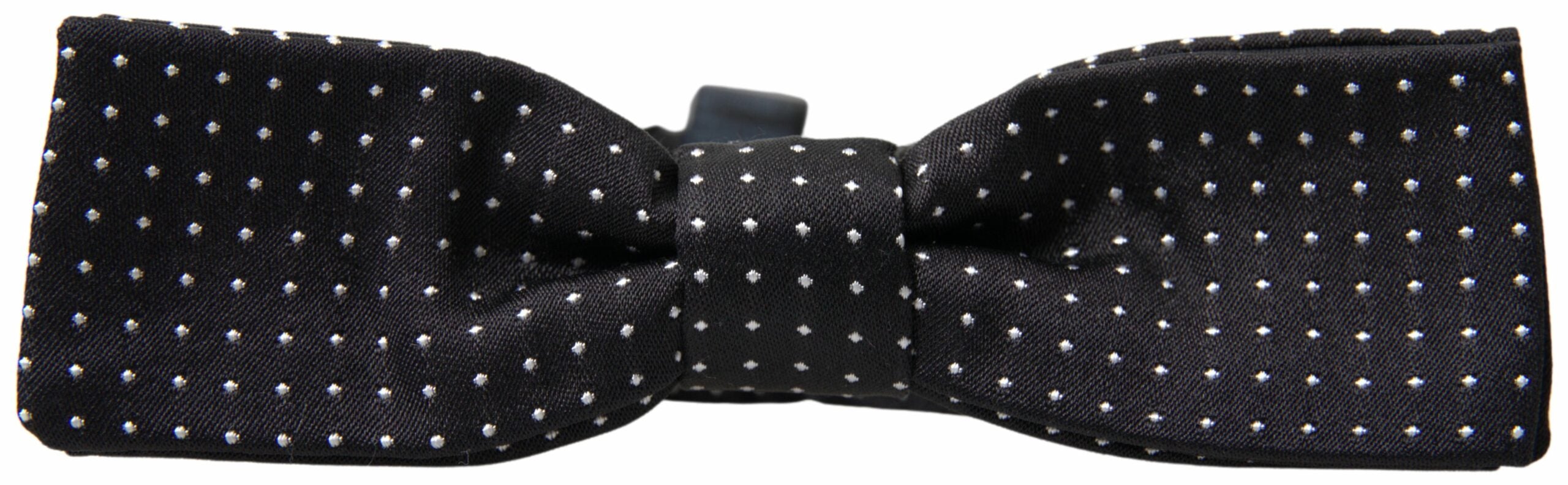 Dolce & Gabbana Schwarze Polka Dot Seide Verstellbare Männer Hals Papillon Fliege