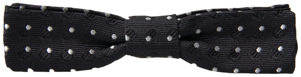 Dolce & Gabbana Schwarze Polka Dot Seide Verstellbare Männer Hals Papillon Fliege