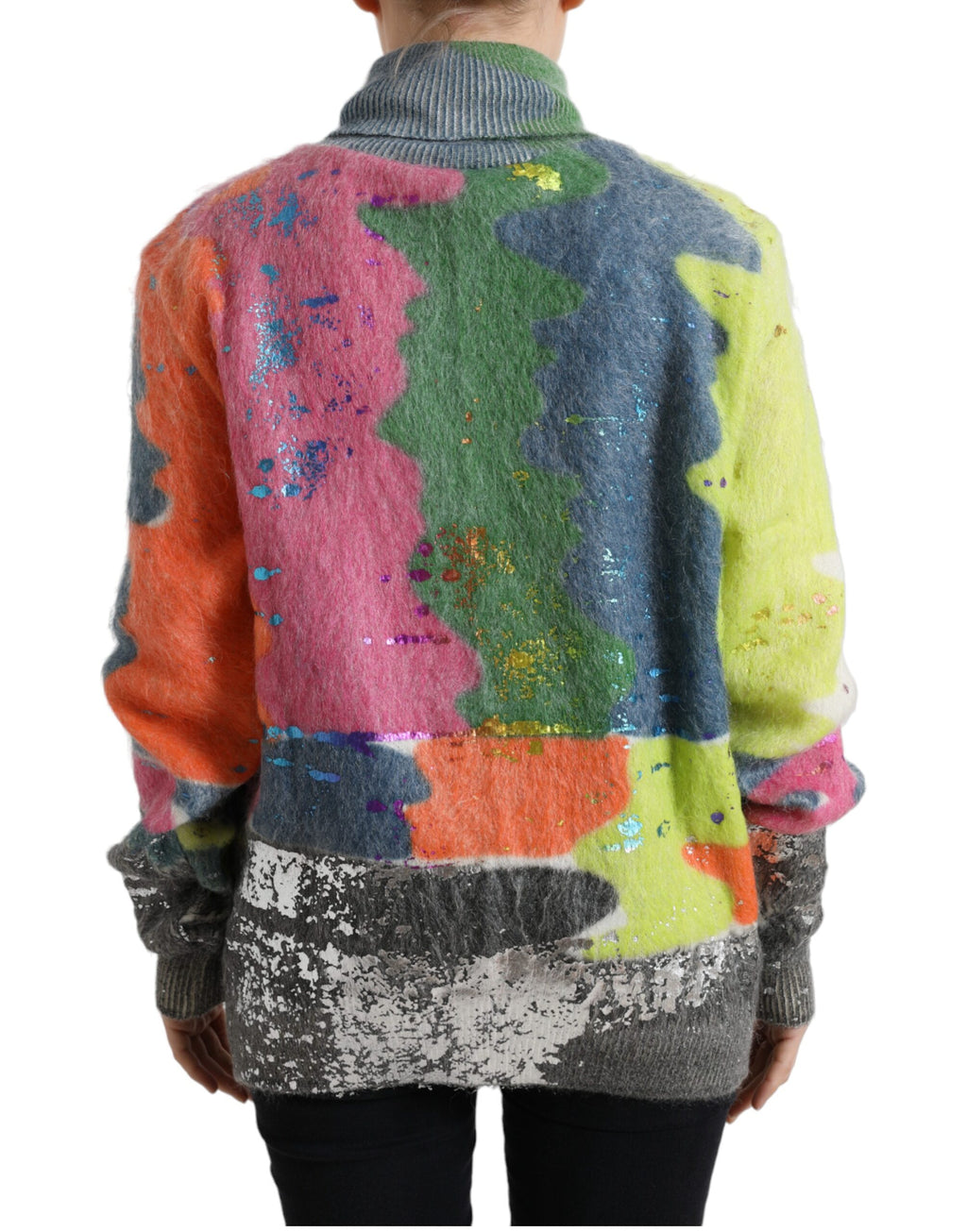 Dolce & Gabbana Multicolor Mohair Rollkragenpullover Pullover