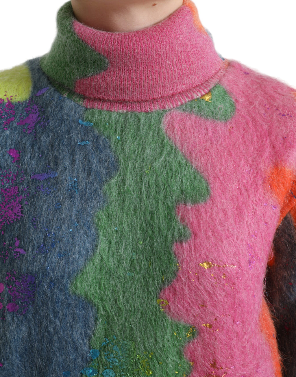 Dolce & Gabbana Multicolor Mohair Rollkragenpullover Pullover