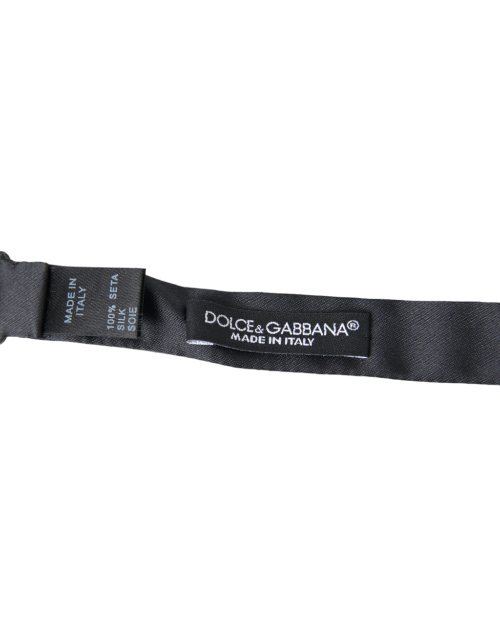 Dolce & Gabbana Dunkelgraue Seide Verstellbare Hals Männer Papillon Fliege